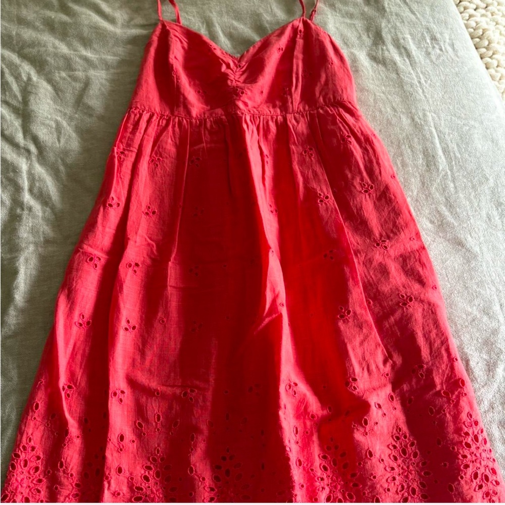 Abercrombie & Fitch Coral Smocked Top
